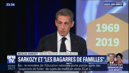 Dans un colloque consacré à Georges Pompidou, Nicolas Sarkozy évoque une "bagarre de familles" chez Les Républicains