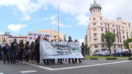 Empleados públicos se manifiestan frente a la sede del PP