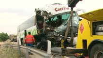 Dos heridos graves tras un accidente de autobús en Toledo