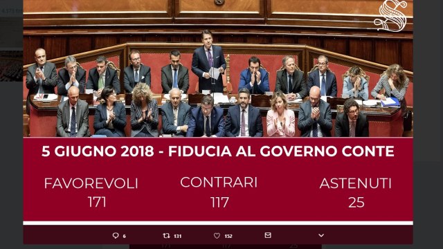 El Senado da luz verde al Gobierno de Giuseppe Conte