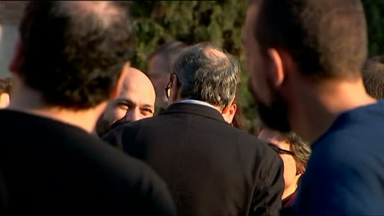 Quim Torra acude a la concentración por los independentistas presos en Barcelona