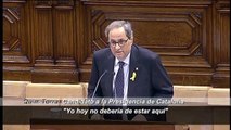 Quim Torra se aferra al mandato independentista del 1-0 en su discurso de investidura