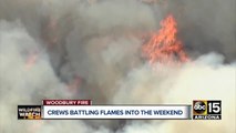 Crews battling Woodbury flames in to the weekend