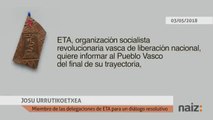 Josu Ternera pone voz al último comunicado de ETA sobre 
