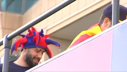 El Barça celebra el doblete con una rúa por las calles de Barcelona