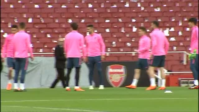 Último entrenamiento del Atleti antes del choque contra el Arsenal