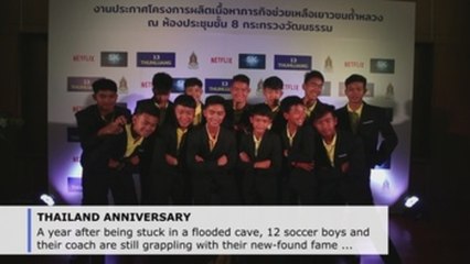 One year later, Thai boys rescued from cave grapple with fame (C)