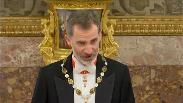 Felipe VI da la bienvenida a Rebelo de Sousa con una cena de gala en el Palacio Real
