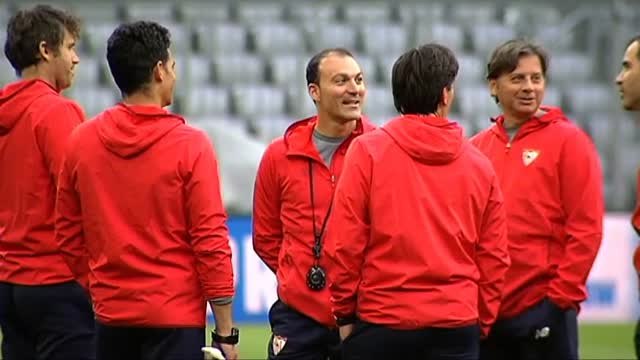 El Sevilla se ejercita en el Allianz Stadium