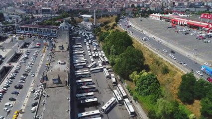 15 Temmuz Esenler Demokrasi Otogarı'nda seçim yoğunluğu havadan görüntülendi
