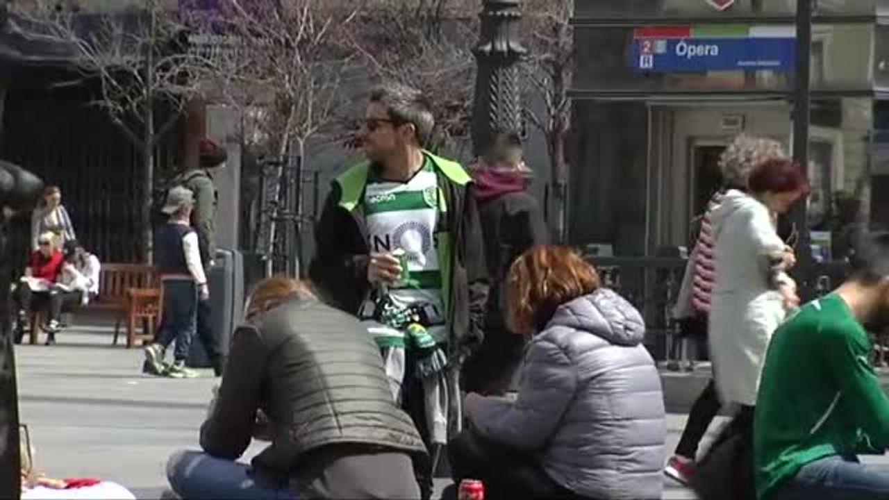 Los aficionados del Sporting de Portugal toman Madrid