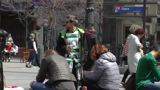 Los aficionados del Sporting de Portugal toman Madrid