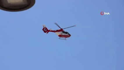 Ambulans helikopter kalp krizi geçiren hasta için havalandı
