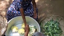 Chou-fleur Frit au Poulet Riz par la grand-mère et de la Famille  la Vie du Village