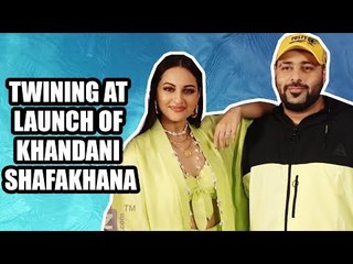Sonakshi and Badshah twining at launch of Khandani Shafakhana