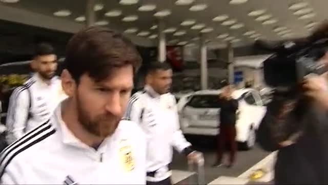 La selección argentina de fútbol aterriza en Madrid