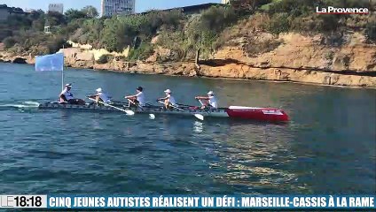 Cinq jeunes autistes accomplissent un défi : Marseille-Cassis à la rame