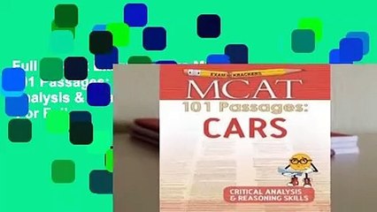 Full E-book Examkrackers MCAT 101 Passages: Cars: Critical Analysis & Reasoning Skills  For Full