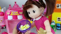 Baby Doll Fruit Car and popcorn food shop toys play -  토이몽
