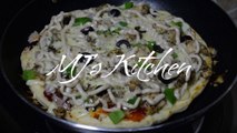 Chicken Malai Boti Pizza in pan | Pizza without oven