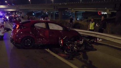 Otomobil iki motosiklete çarptı: 1 ölü 2 yaralı