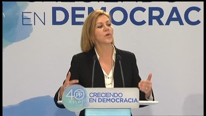 Cospedal: "Cualquier política que sea buena para las mujeres, venga del PSOE, Podemos o Ciudadanos, será apoyada por el PP"