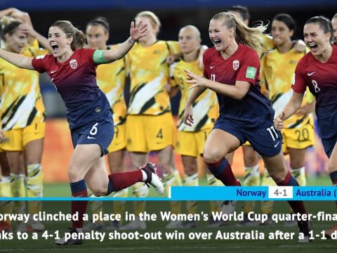 FOOTBALL: FIFA Women's World Cup: Fast Match Report - Norway 1-1 Australia (Norway win 4-1 on pens)