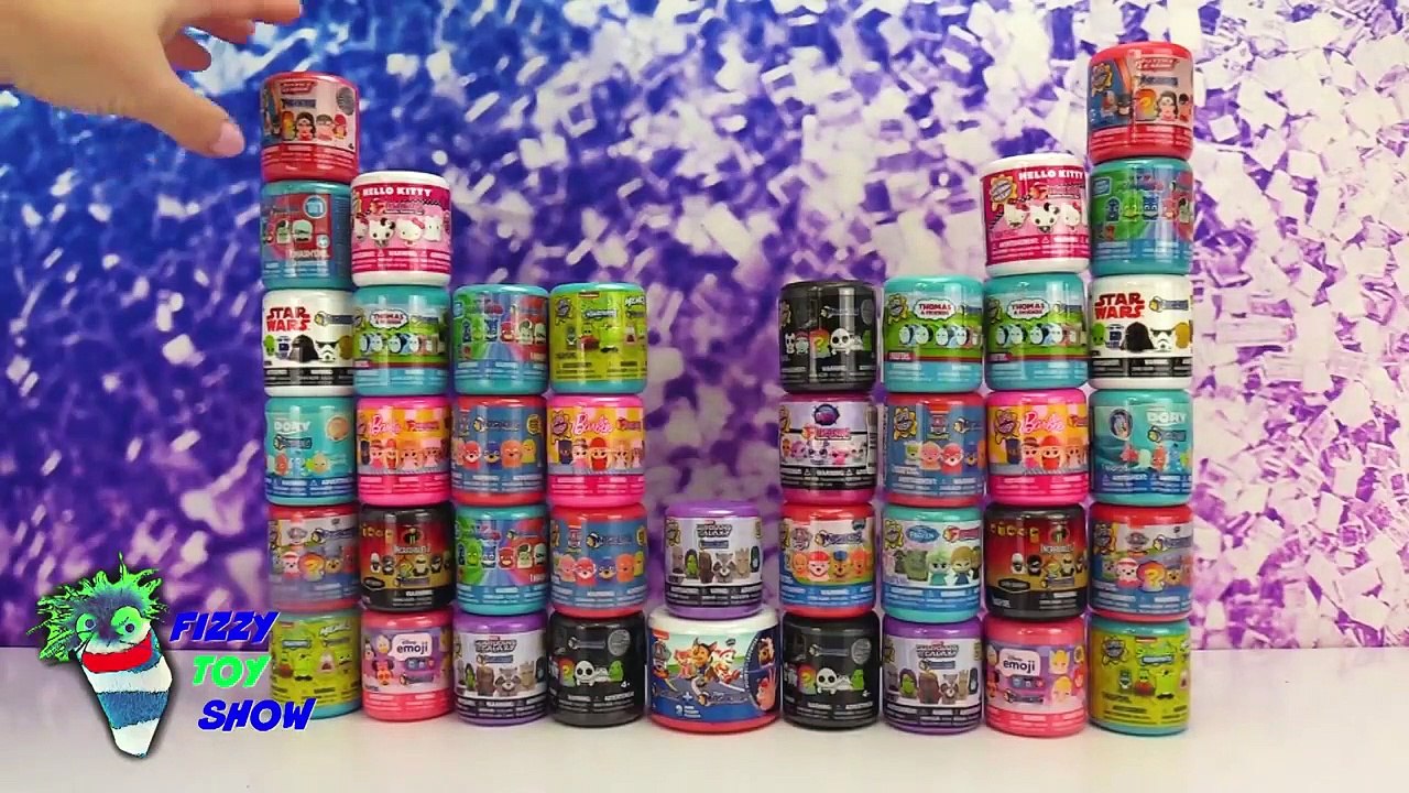 Fizzy and Phoebe Open 40 Squishy Mashems Disney PJ Masks Paw Patrol Toys