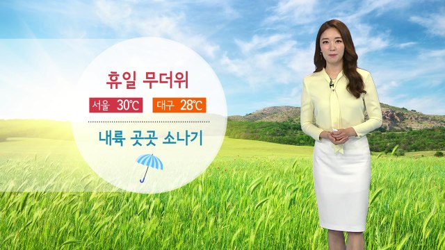 [날씨] 휴일 맑고 무더운 날씨...내륙 곳곳 소나기 / YTN