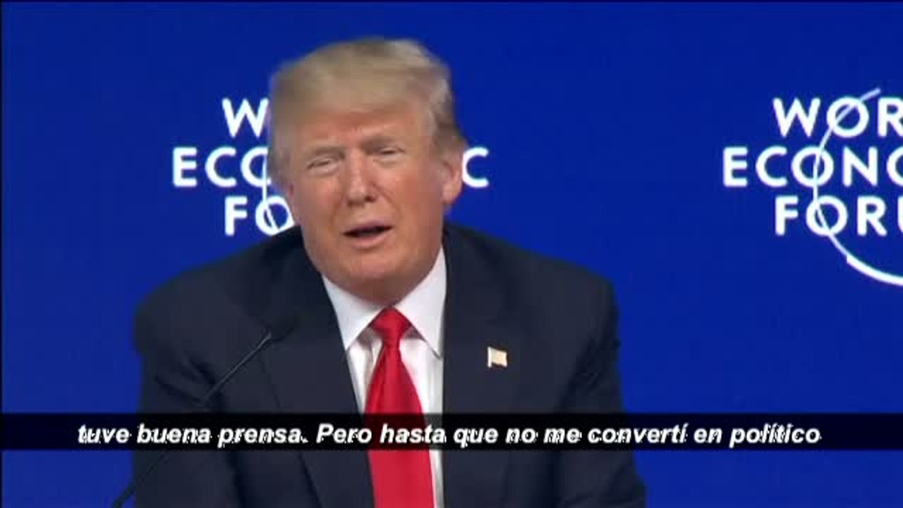 Trump arremete contra la prensa en Davos: "Es falsa, mala y desagradable"