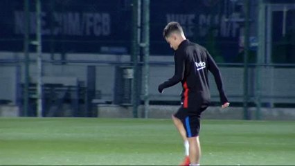 Primer entrenamiento de Coutinho como azulgrana