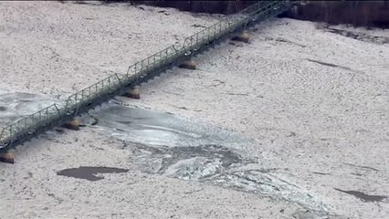 Impresionante imagen del río Delaware, en Pensilvania, absolutamente congelado