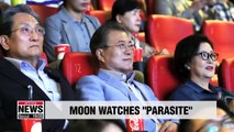 S. Korea's first couple watches award-winning Korean film 