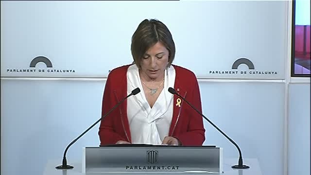 Forcadell renuncia a la presidencia del Parlament para dar paso a alguien libre de procesos judiciales