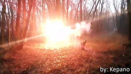 forest lot of firecracker extreme explosion funny