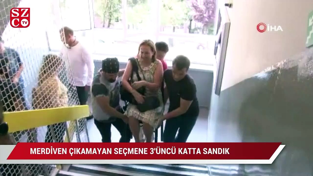 Merdiven çıkamayan seçmene 3’üncü katta sandık!