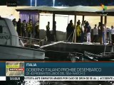 Italia impide desembarco de migrantes libios