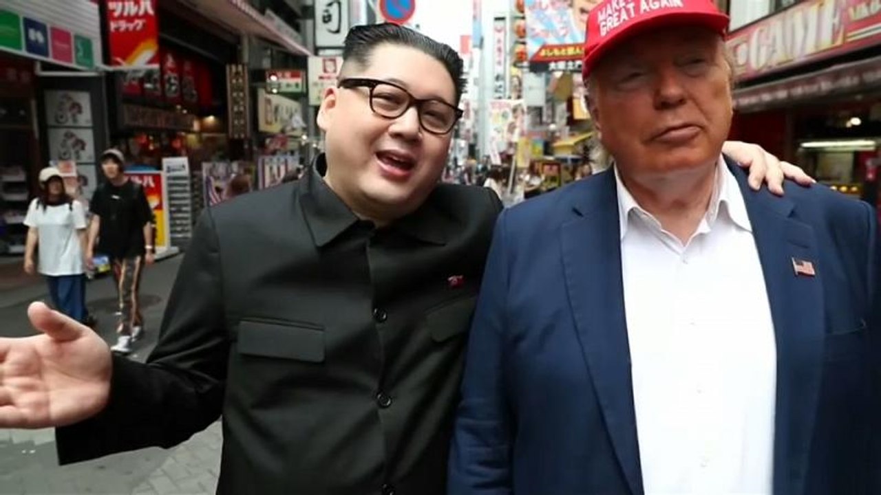 شاهد: شبيها الزعيم كيم والرئيس ترامب يثيران الإعجاب في شوارع أوزاكا اليابانية