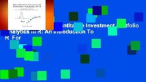 About For Books  Quantitative Investment Portfolio Analytics In R: An Introduction To R  For