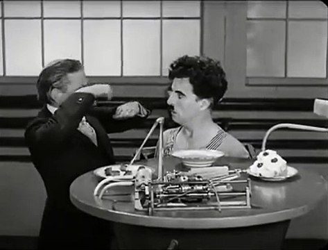 Charlie Chaplin feeding machine hilarious funny scene