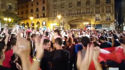 Mallorquinistas celebran el ascenso del Mallorca a Primera