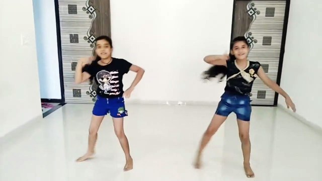Two cutee girl practice for dance