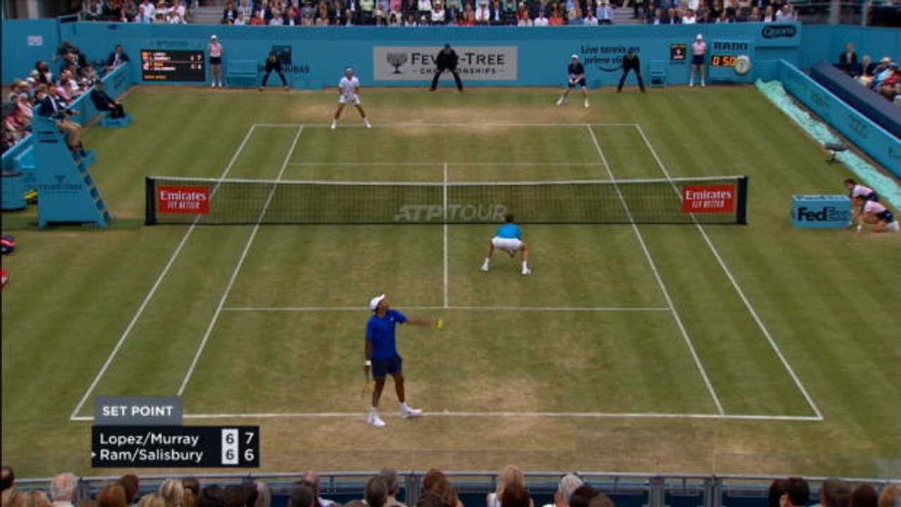 تنس: بطولة كوينز: موراي ولوبيز يغلبان ساليسبوري ورام  (7-6، 5-7، 10-5