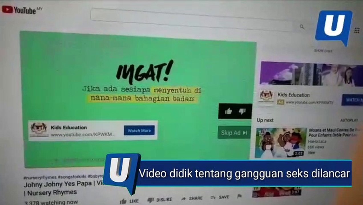 Video didikan kanak-kanak tentang gangguan seks dilancar