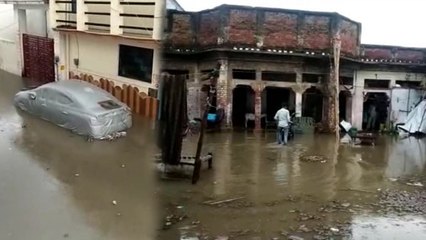 अयोध्या: मॉनसून की पहली बारिश में लोगों के घरों में घुसा पानी