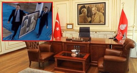 Sosyal medyada çağrı: İmamoğlu'nun astığı Atatürk portresi geri gelecek