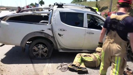 Pendik’te kontrolden çıkan araç takla attı: 1 yaralı