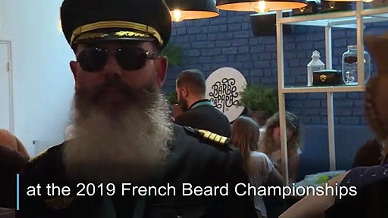 Men display their beards at the 2019 French Beard Championships