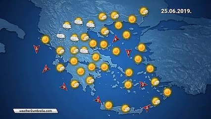 Η πρόγνωση του καιρού για την Τρίτη  25-6-2019