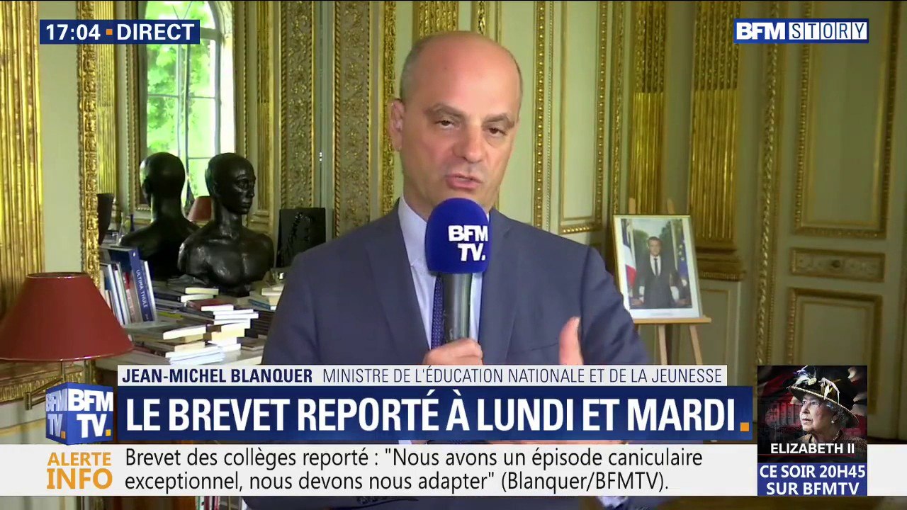 Brevet des collèges reporté: Jean-Michel Blanquer avance "un enjeu de sécurité et de santé des élèves"